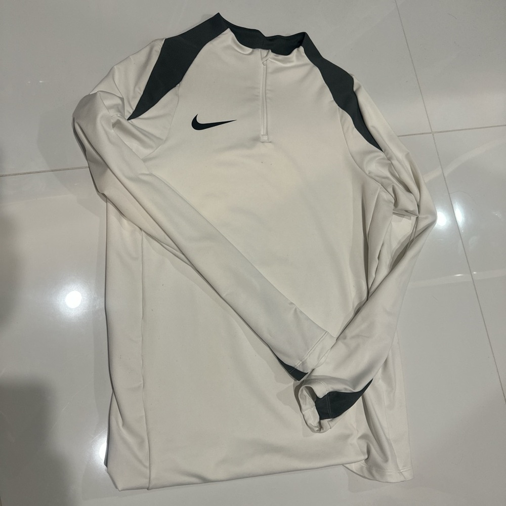 Nike White and Black Long Sleeve Top